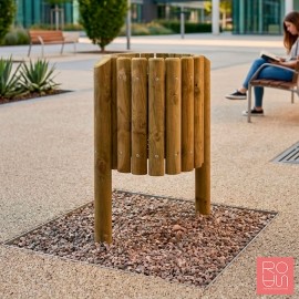 Paperera de Fusta Golf Rústica 60L | Pi Autoclau IV